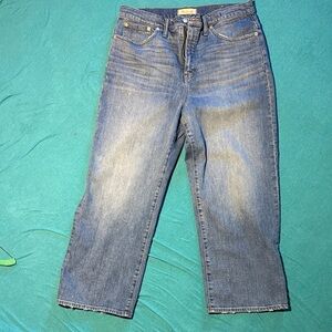 Madewell Cropped Straight-Leg Jeans in Faded Blue size 32